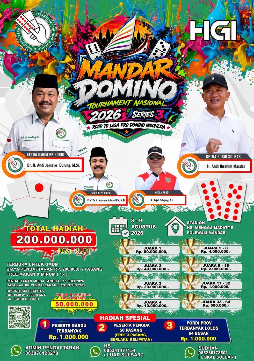 Turnamen Nasional Mandar Domino Series 3 Siap Digelar di Polewali Mandar, Total Hadiah Rp200 Juta